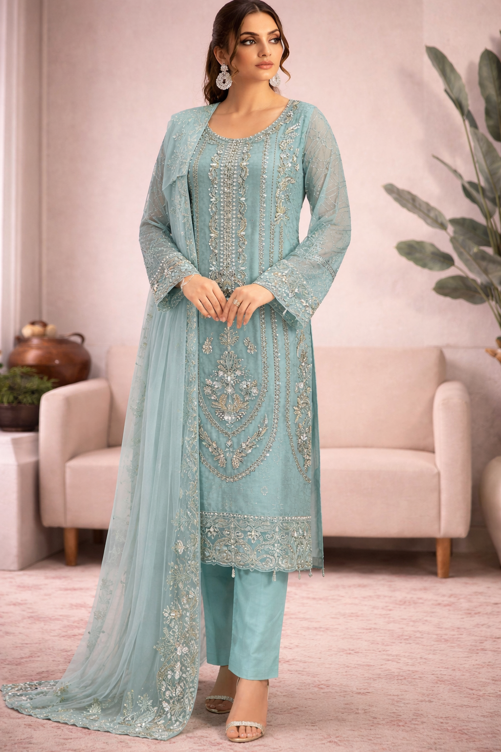 Designer Chiffon Embroidered Set