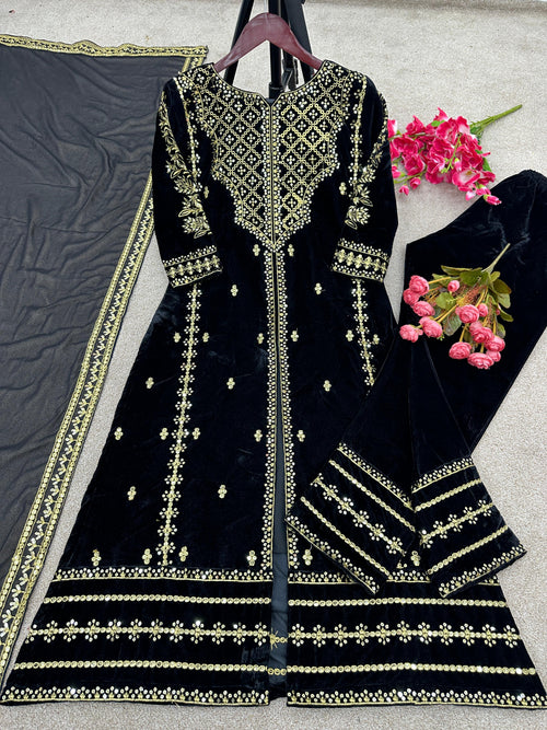 Designer Velvet Party Wear Set