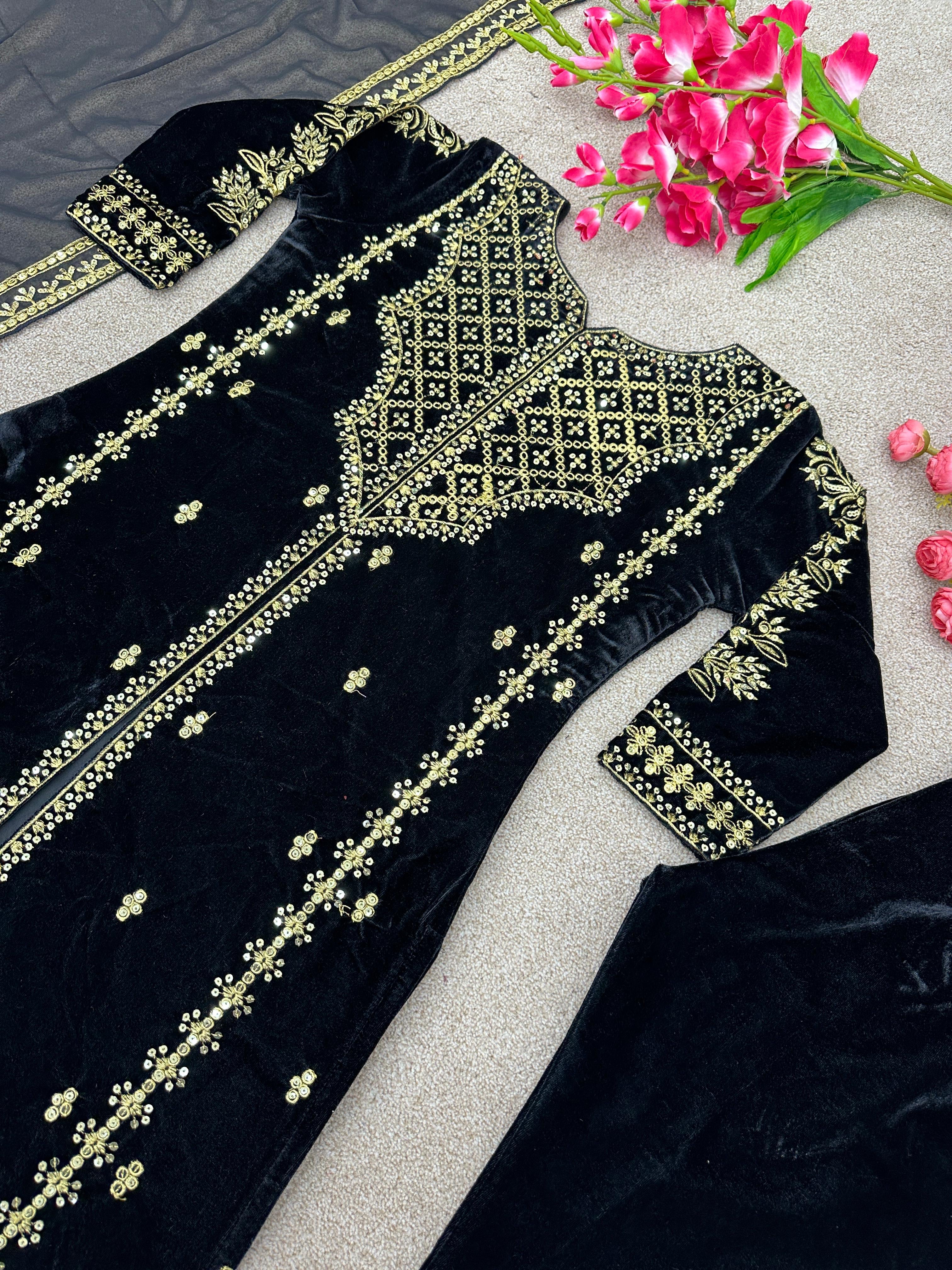 Designer Velvet Party Wear Set