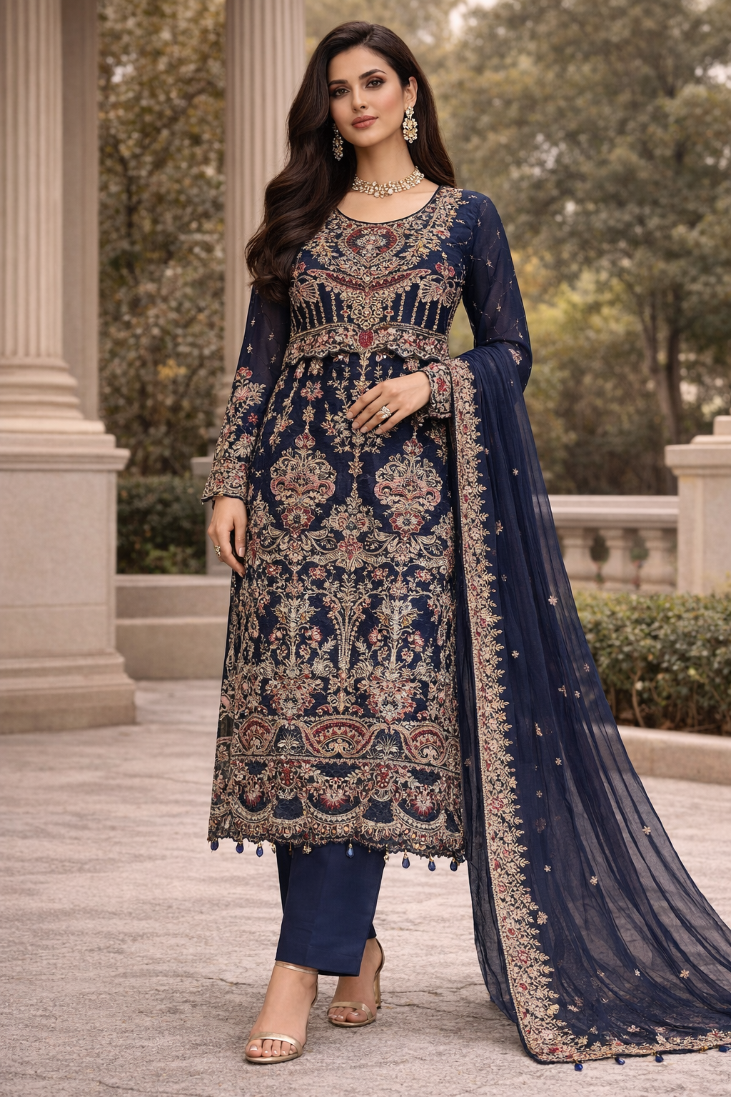 Designer Chiffon Embroidered Set