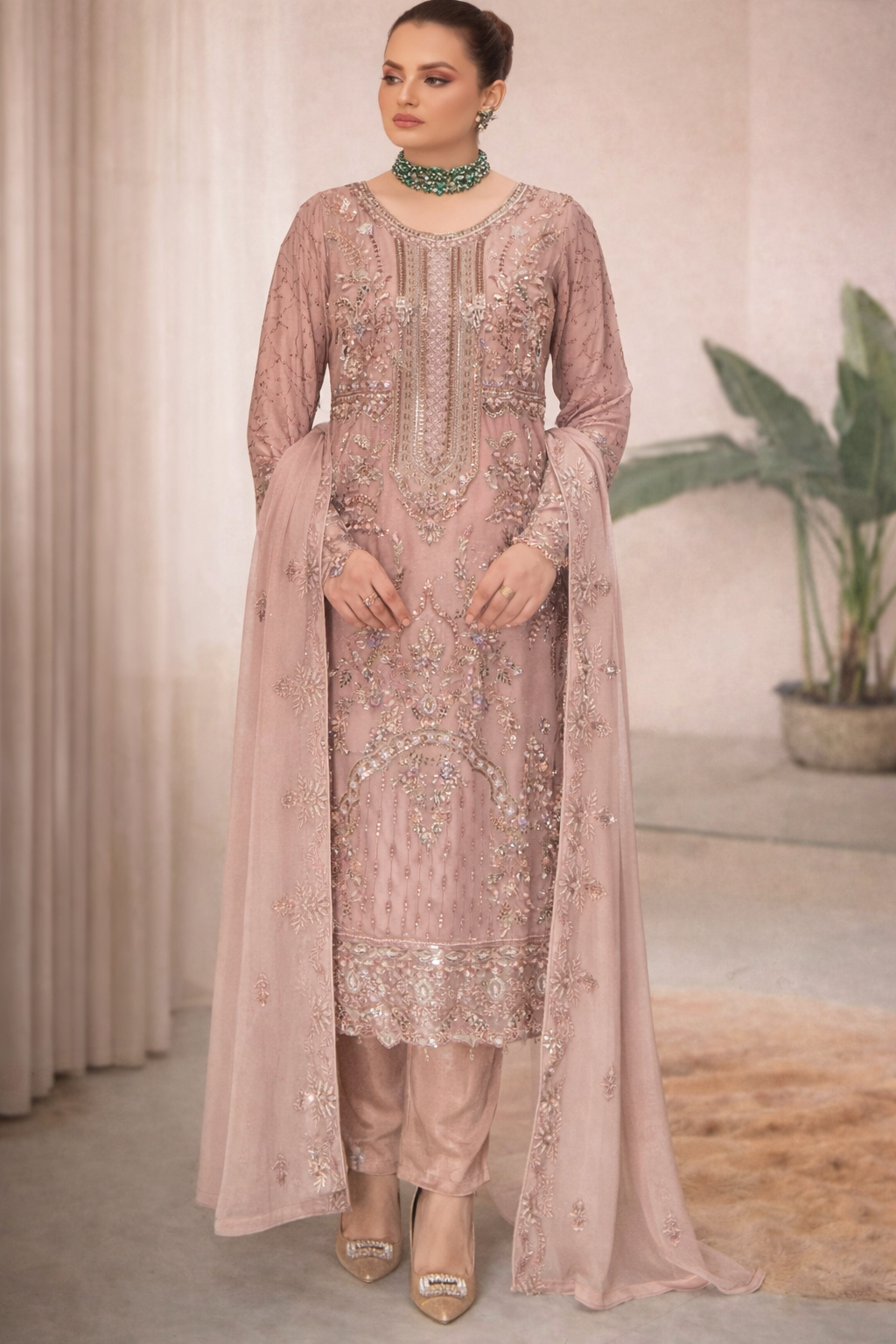 Designer Chiffon Embroidered Set